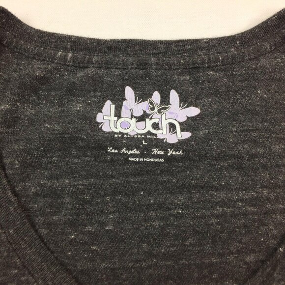 Touch by Alyssa Milano Womens Boston Bruins Hockey Gray T-shirt Size Large - Picture 4 of 7